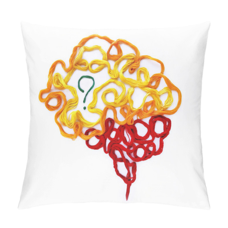 Personality  Conceptual Illustration About Thinking, Learning, Shape Of Brain Pillow Covers