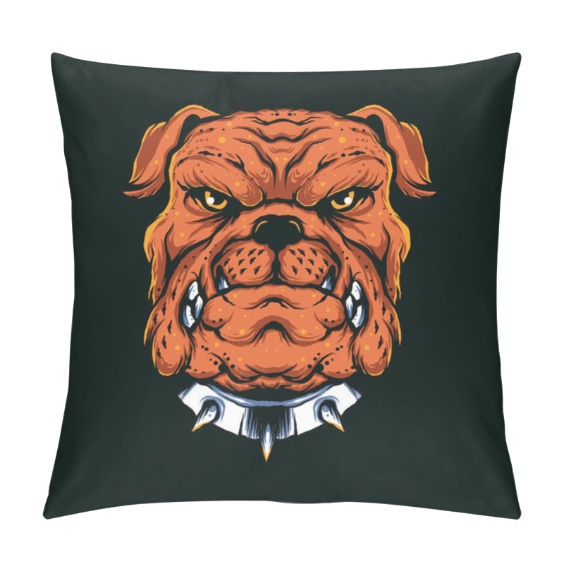 Personality  ILLUSTRATION OF ANGRY BULLDOG SUITABLE FOR T-SHIRT, PRINT, POSTER AND RELATED BUSINESS Pillow Covers