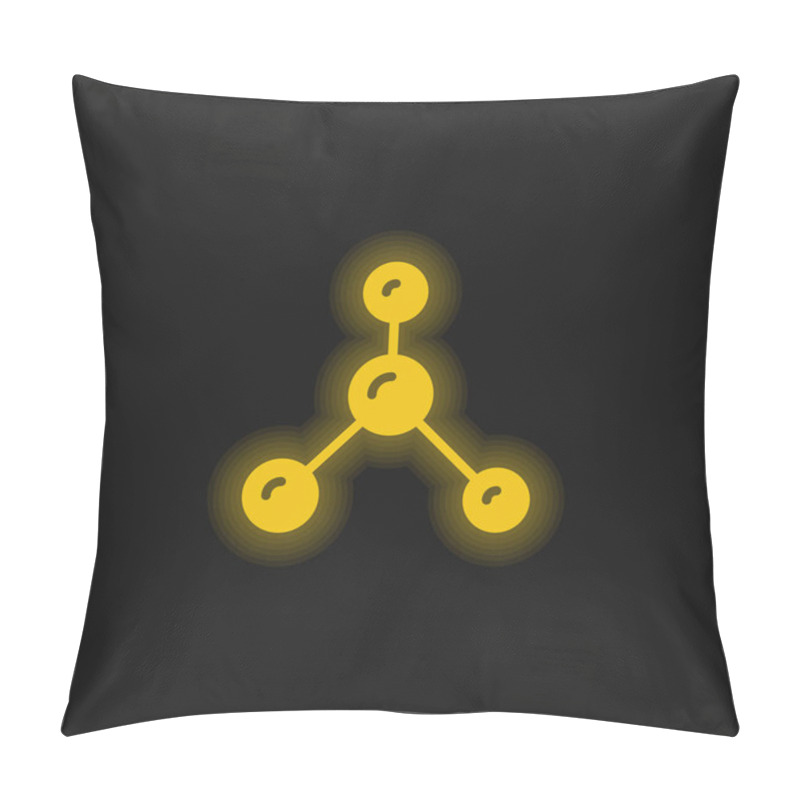 Personality  Atoms Yellow Glowing Neon Icon Pillow Covers