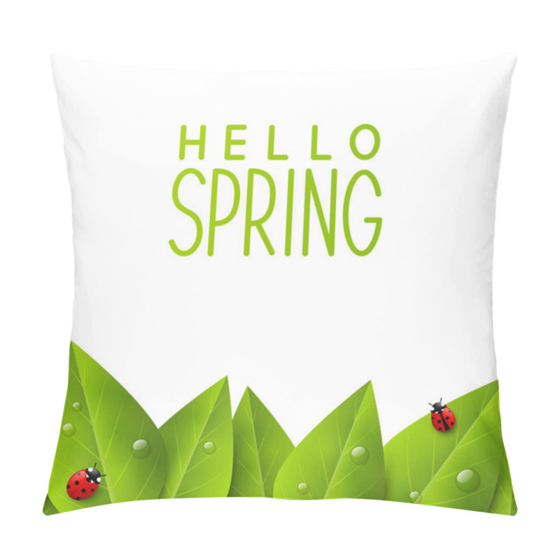 Personality  Green Leaves And Ladybugs Pillow Covers