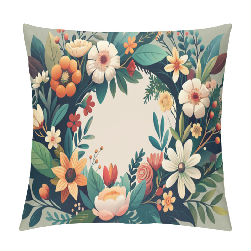 Personality  Symmetrical Flower And Leaf Pattern Illustration Pillow Covers