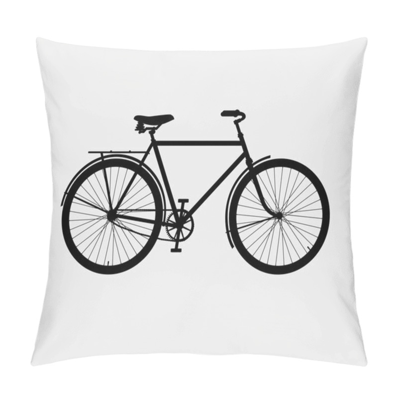 Personality  Silhouette Of A Classic Bike Pillow Covers