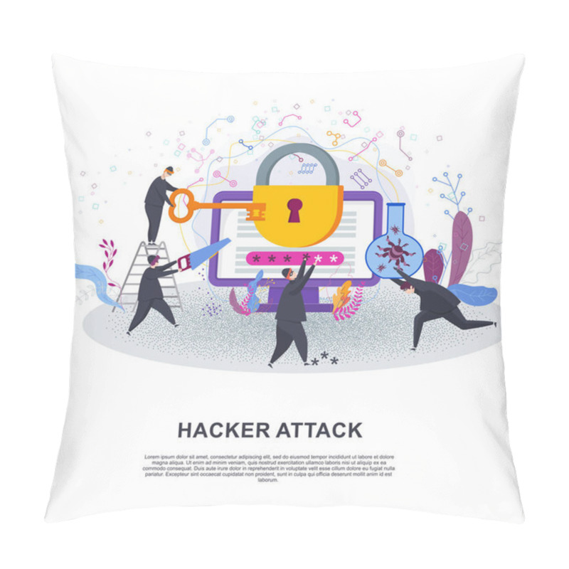 Personality  Team Of Thieves Hacks Access Code To Information On The Computer Pillow Covers