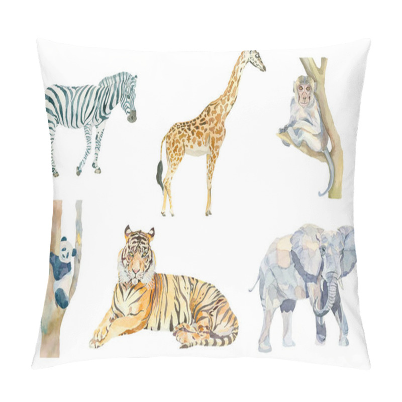 Personality  Set Of Waterolor Wild Animals Pillow Covers