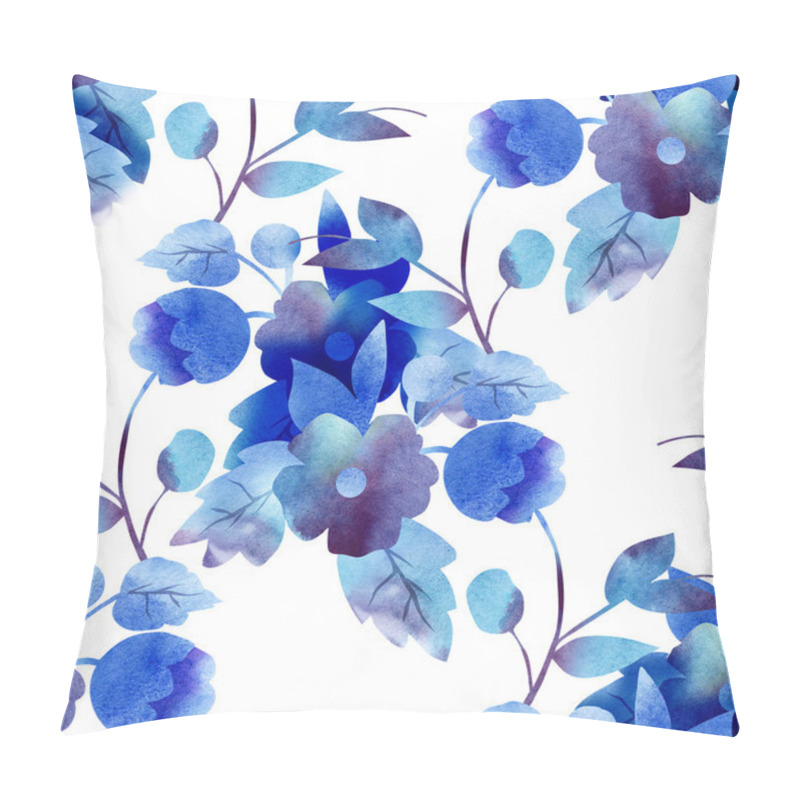 Personality  Blue Flower Pattern Pillow Covers