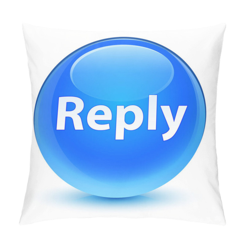 Personality  Reply Glassy Cyan Blue Round Button Pillow Covers