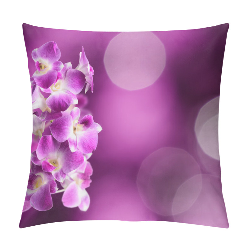 Personality  Purple And White Orchid Flowers On Purple Background Pillow Covers