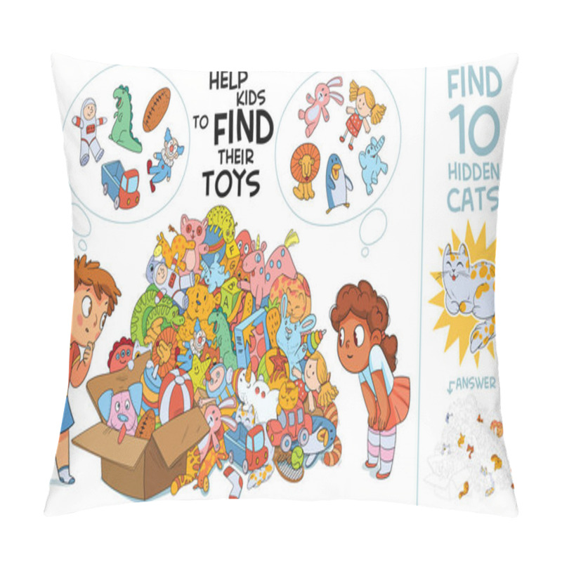 Personality  Help Kids Find Their Toys. Find Hidden Objects. Visual Game Pillow Covers