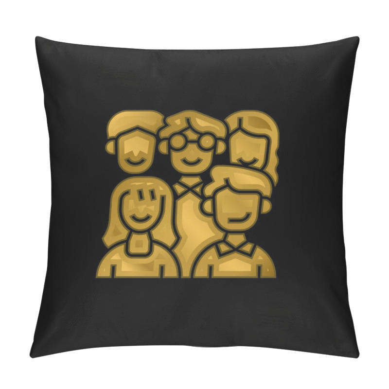 Personality  Ancestors Gold Plated Metalic Icon Or Logo Vector Pillow Covers