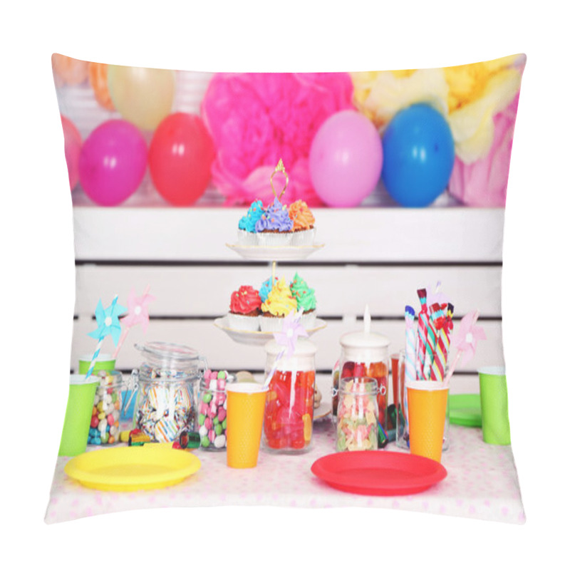 Personality  Prepared Birthday Table With Sweets For Children Party Pillow Covers