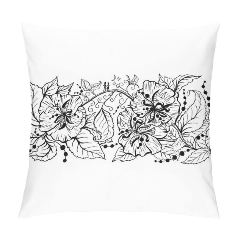 Personality  Floral Branches Hand-drawn Vector Illustration Pillow Covers