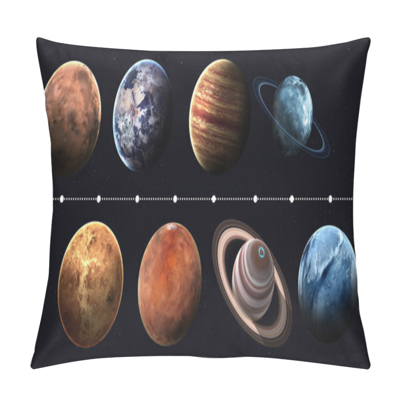 Personality  Solar System Planets, Pluto And Sun In Highest Quality And Resolution. Elements Of This Image Furnished By NASA Pillow Covers