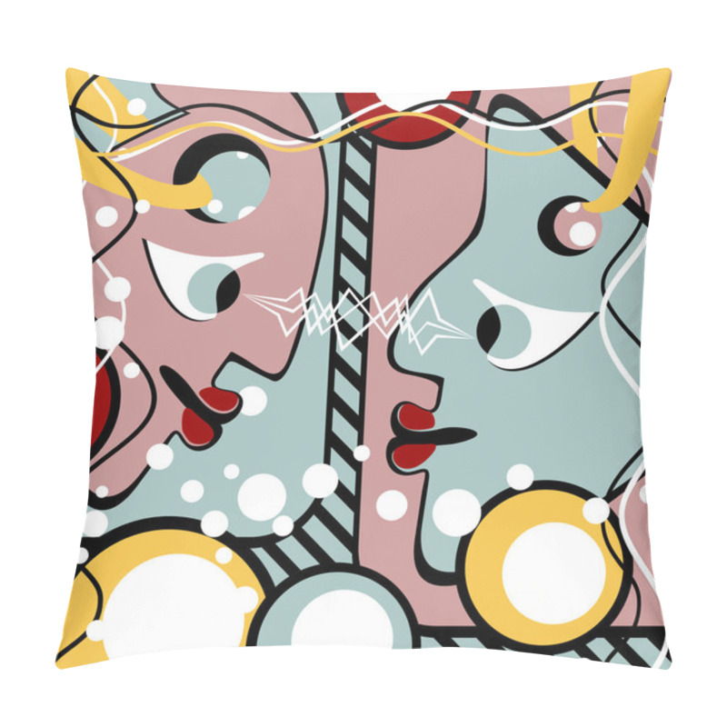 Personality  Abstract People Look At Each Other  Pillow Covers