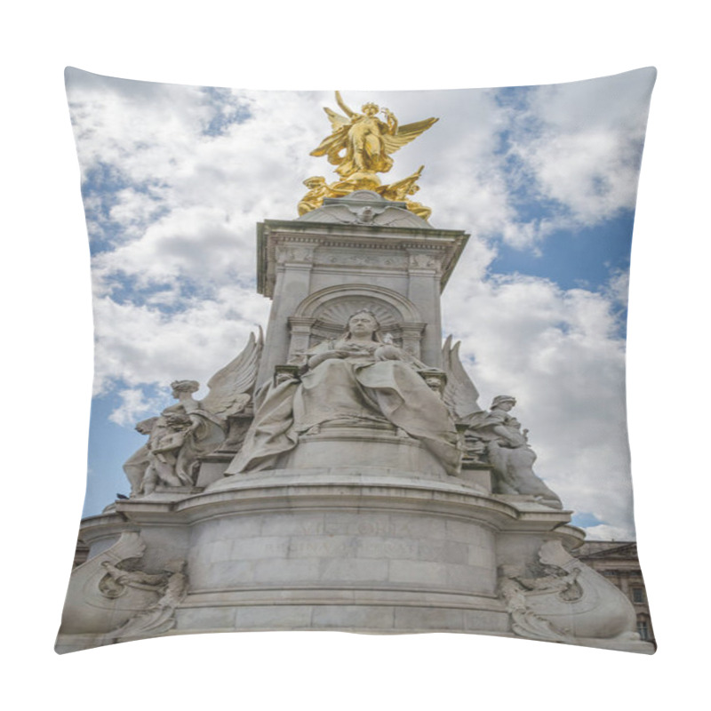 Personality  Queen Victorial Memorial Statue In Front Of Buckhingham Palace In London United Kingdom UK. Pillow Covers