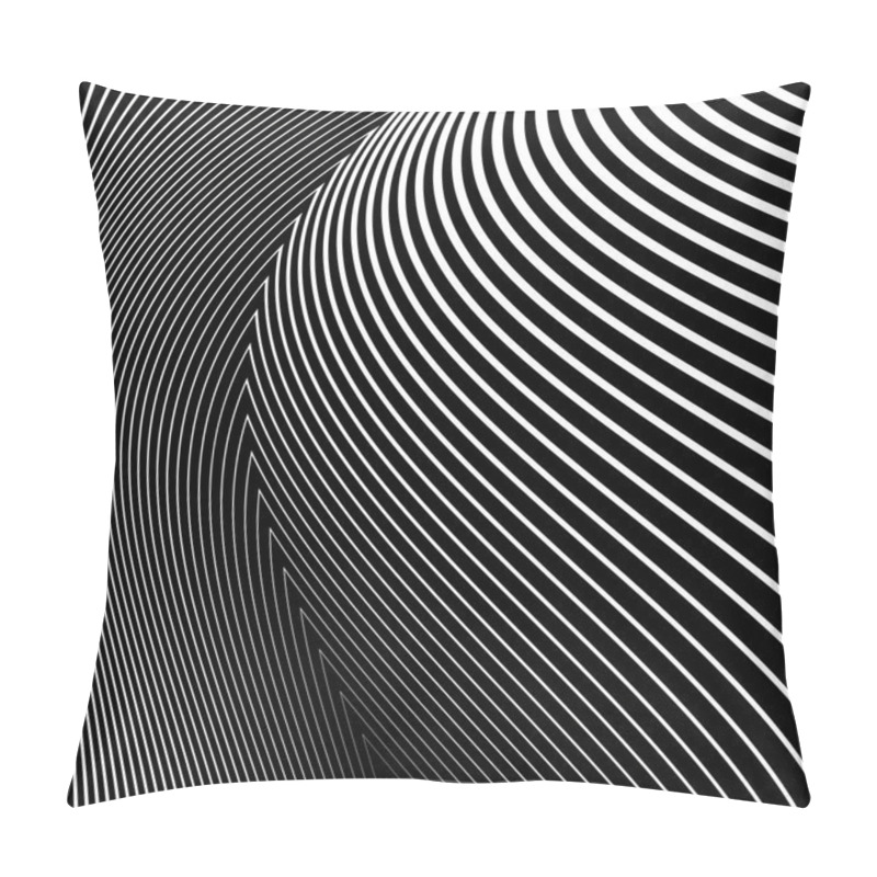 Personality  Design Monochrome Lines Movement Illusion Background Pillow Covers