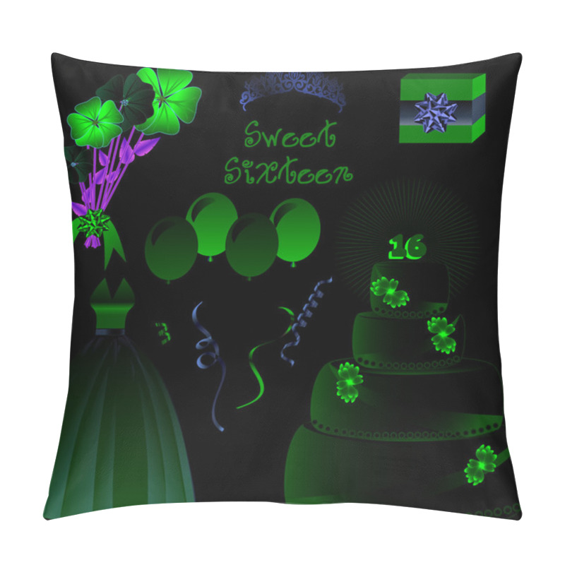 Personality  Sweet Sixteen Icons Pillow Covers