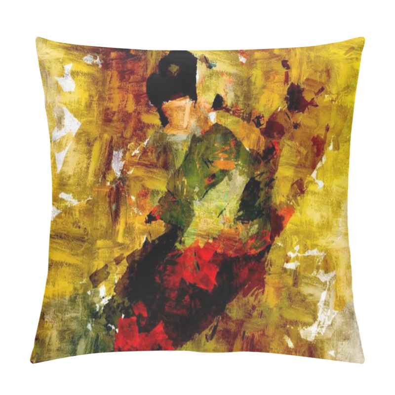 Personality  Abstract Psychedelic Grunge Background Graphic Stylization On A Textured Canvas Of Chaotic Blurry Strokes And Strokes Of Paint. Pillow Covers