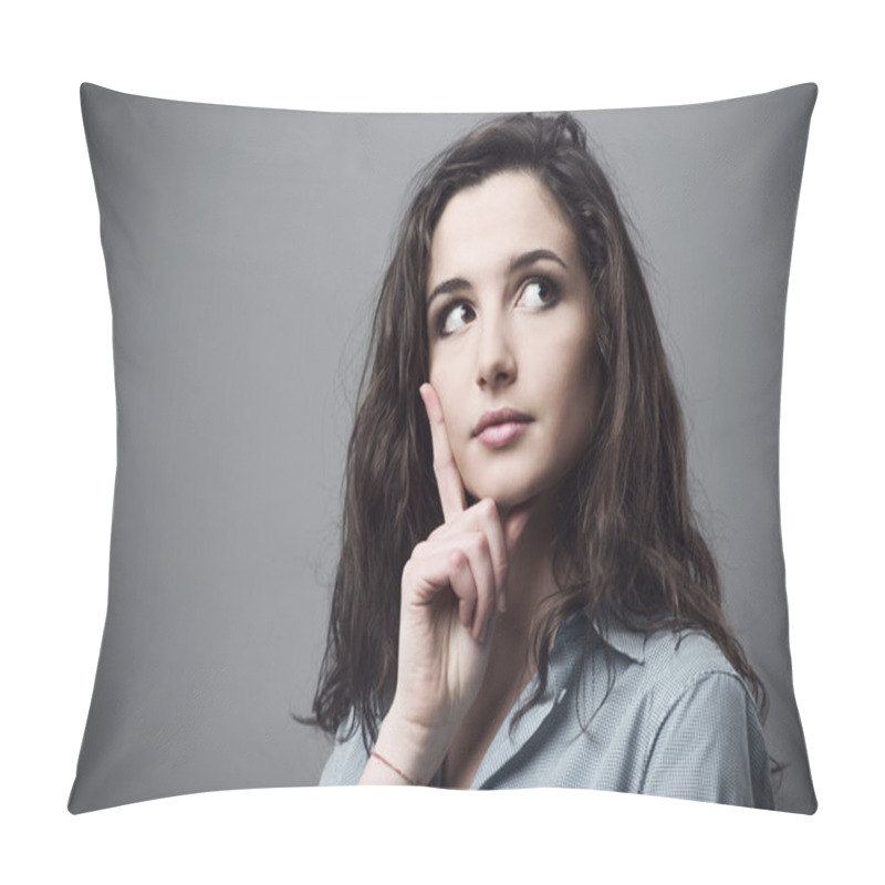 Personality  Woman Thinking And Making Plans Pillow Covers