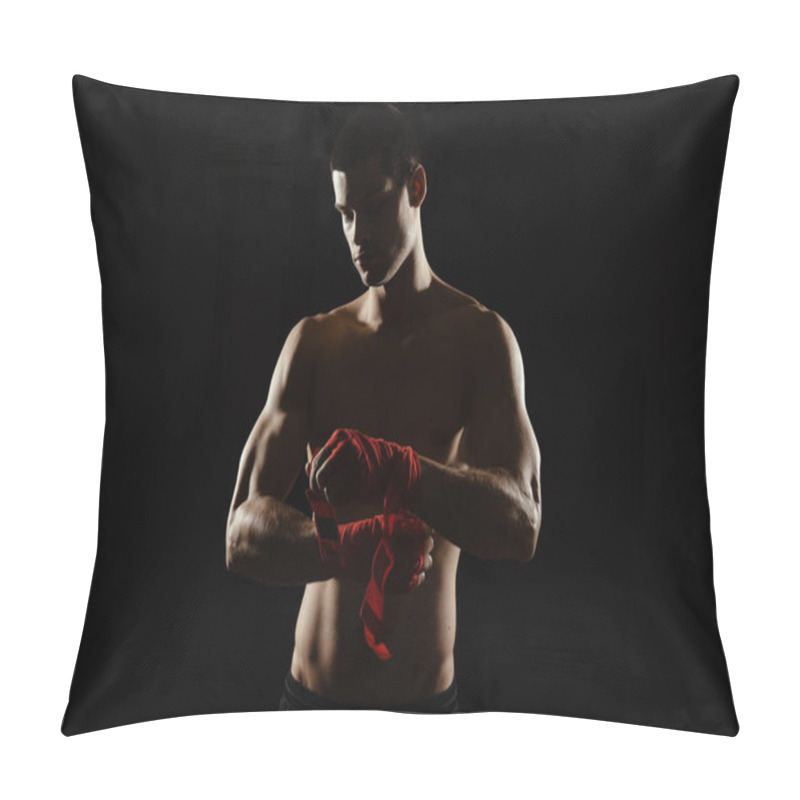 Personality  Portrait Of A Boxer Bandaging Hands Pillow Covers