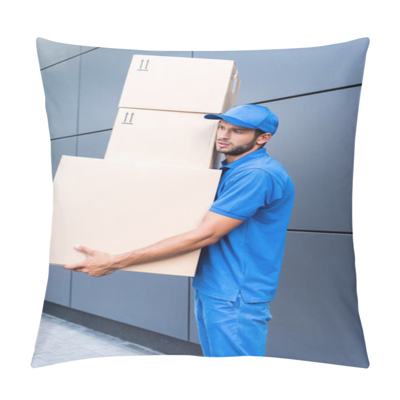 Personality  Delivery Man With Boxes Pillow Covers