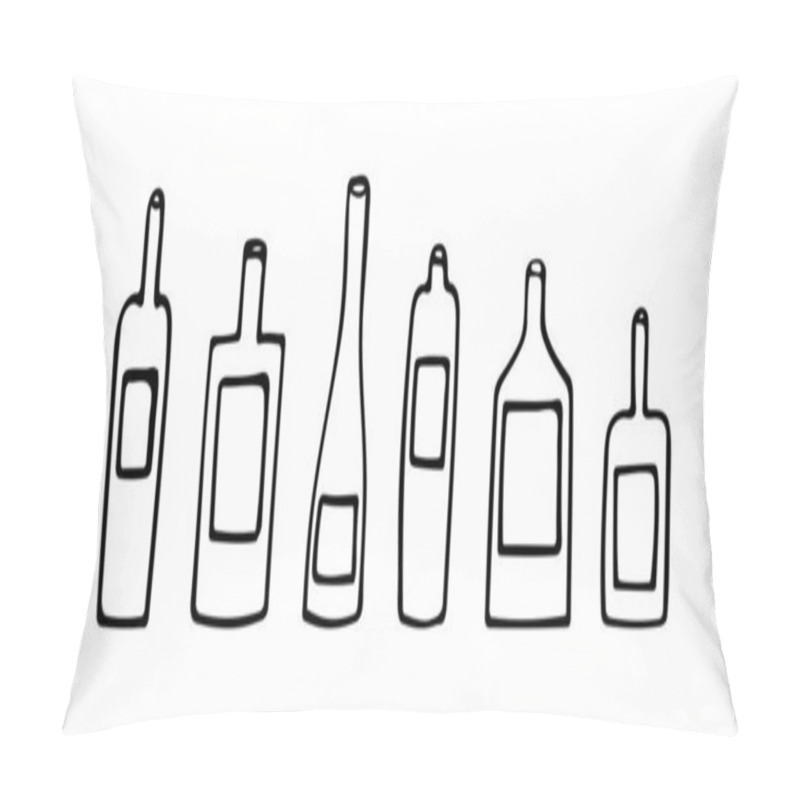 Personality  Vector Illustration Of A Set Of Bottles Of Different Shapes In Doodle Style. Vector Set. Pillow Covers