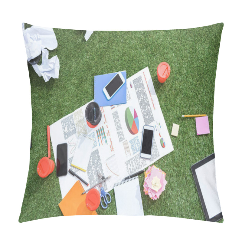 Personality  Business Objects Laying On Green Carpet Pillow Covers