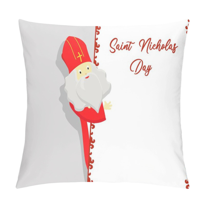 Personality  St. Nicolas Day. Greeting Card For The Sinterclass. Holiday Gifts In A Red Bag.. Pillow Covers