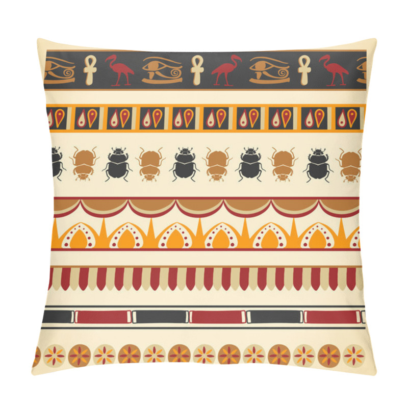 Personality  Set Of Egyptian Seamless Borders And Symbols Pillow Covers