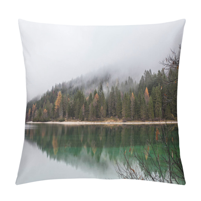 Personality  Alpine Lake In Foggy Morning In Mountains Pillow Covers