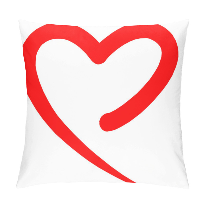 Personality  Drawn Red Heart On A White Background. Vector Pillow Covers