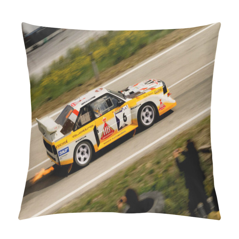 Personality  San Marino, Italy : 10 October 2019 : Rally Legend With With Historic And Legendary Rally Cars - Audio Quattro Grup B Pillow Covers