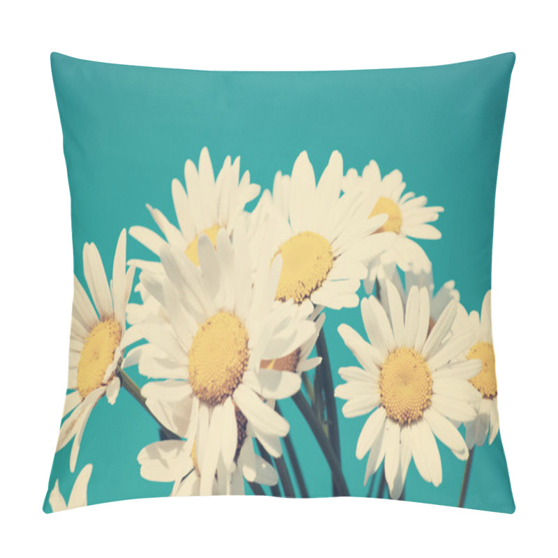 Personality  Daisies Against Blue Sky Pillow Covers