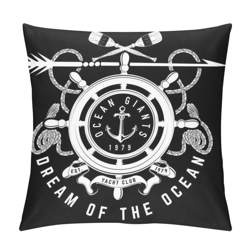 Personality  Nautical Logo With A Lighthouse And Anchor Pillow Covers