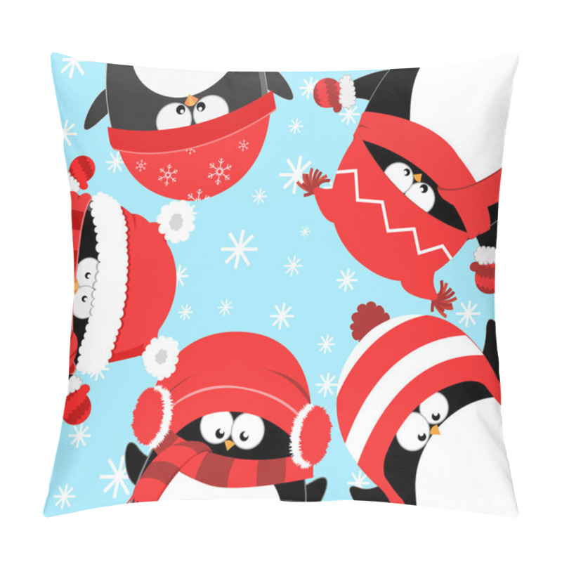 Personality  Penguins Celebrating Christmas Pillow Covers