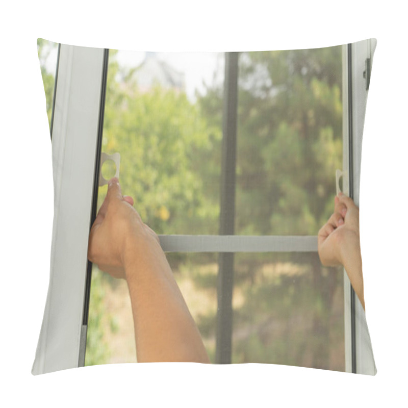 Personality  The Image Of The Hand Removes The Mosquito Net. Protection From Insects Pillow Covers