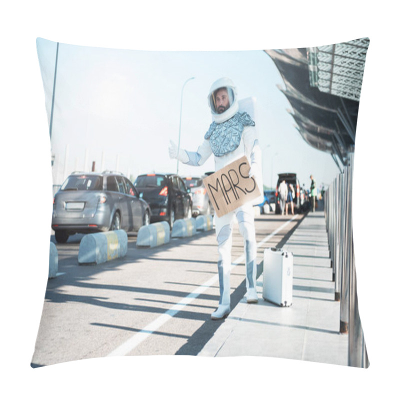 Personality  Cosmonaut Standing Alone At Road Pillow Covers