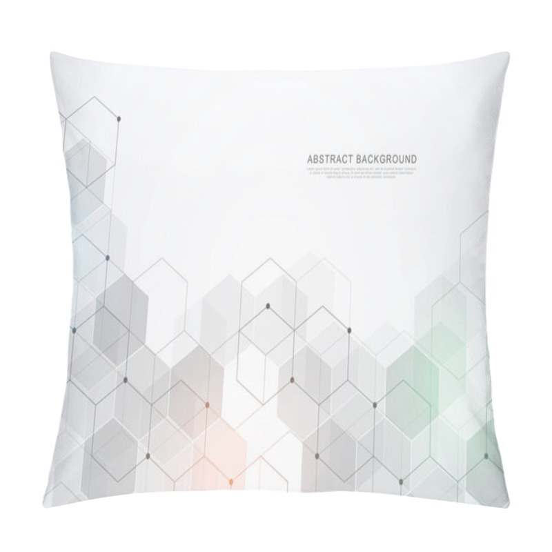 Personality  Vector Hexagons Pattern. Geometric Abstract Background With Simple Hexagonal Elements. Medical, Technology Or Science Design. Pillow Covers