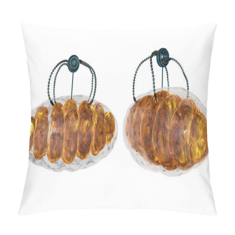 Personality  Nanorobot And Mitochondrion. Medical Concept Anatomical Future. Pillow Covers