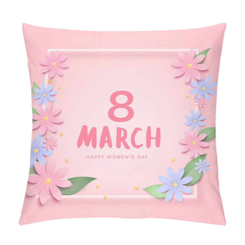 Personality  8 March Banner. Happy Women's Day. Vector Illustration. Pillow Covers