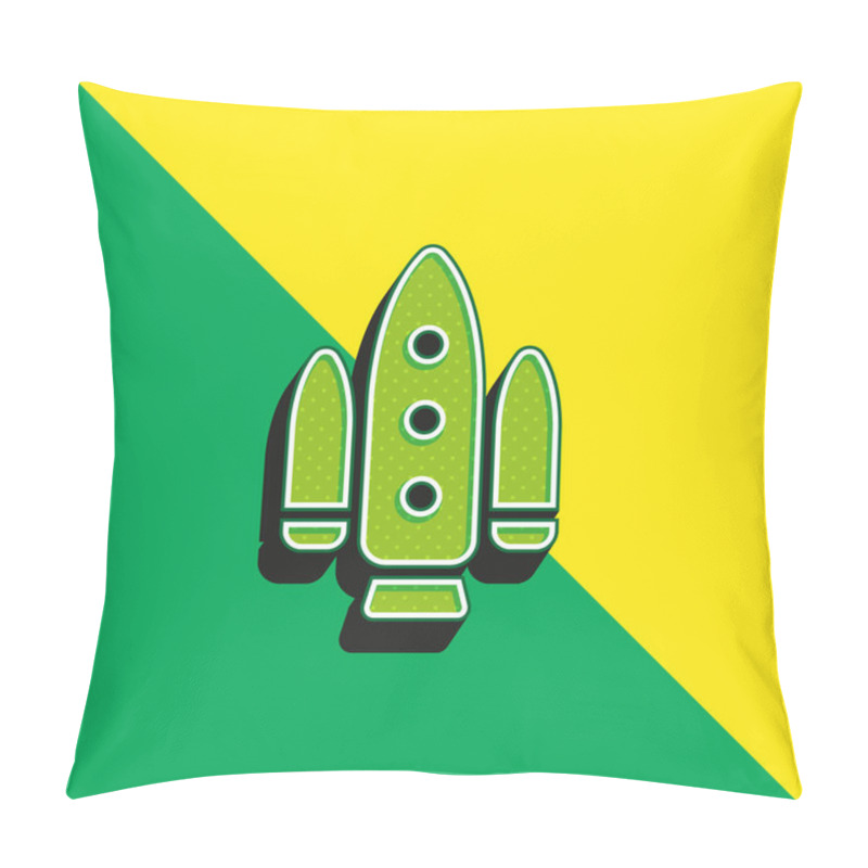 Personality  Apolo Project Green And Yellow Modern 3d Vector Icon Logo Pillow Covers