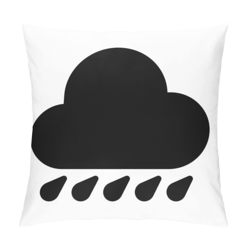 Personality  Rain Cloud Icon. Concept Of Bad Weather, Storm, And Forecast. Pillow Covers