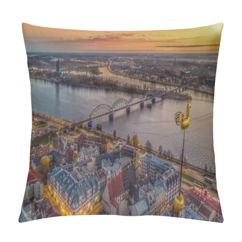 Personality  View Of The Old Town At Sunset Pillow Covers