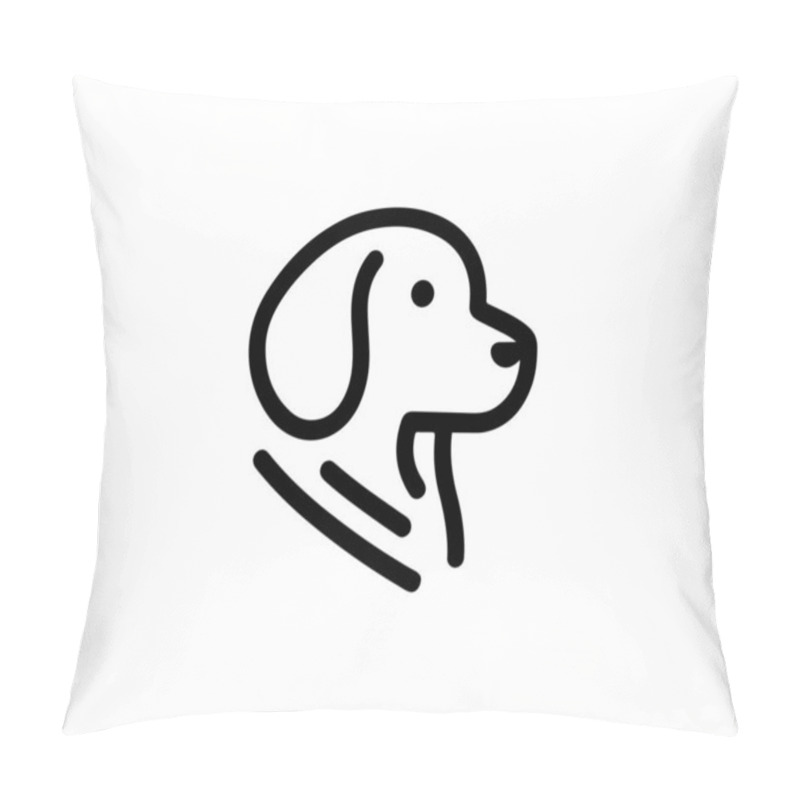 Personality  Minimalist Lines Outline The Dog Logo Design Icon Symbol Vector Illustration. Pillow Covers