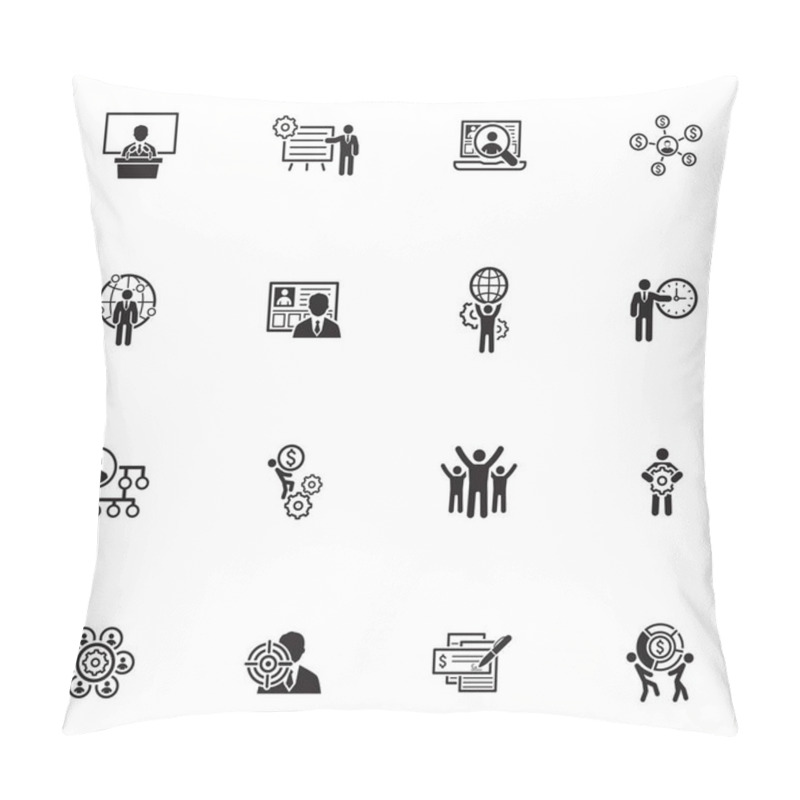 Personality  Flat Design Business Icons Set. Pillow Covers