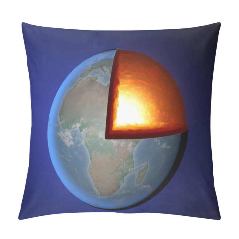 Personality  Earth's Core, Earth, World, Split, Geophysics Pillow Covers