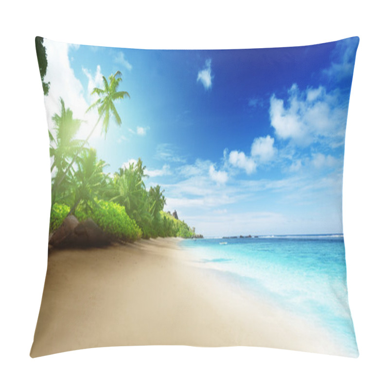 Personality  Beach In Sunset Time On Mahe Island In Seychelles Pillow Covers