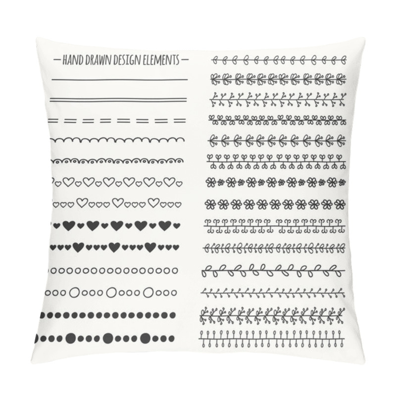 Personality  Hand Drawn Vector Line Border Set And Scribble Design Element. Illustration Of Doodles. Pillow Covers