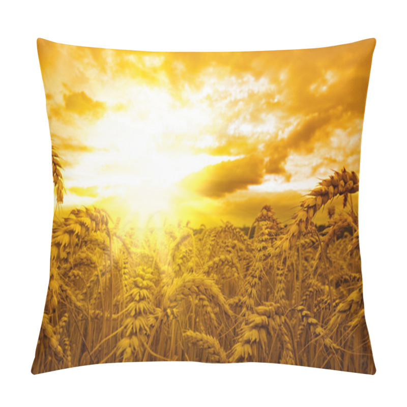 Personality  Golden Sunset Over Wheat Field Pillow Covers