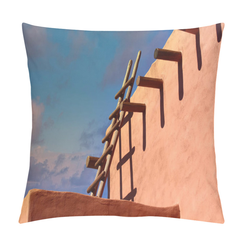 Personality  Wood Ladder On Adobe Wall Pillow Covers