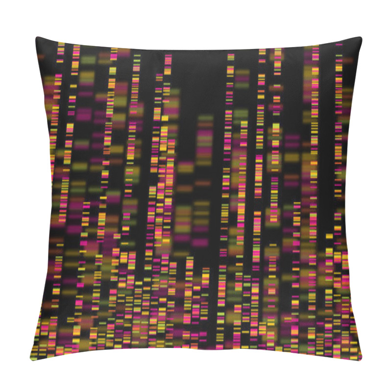 Personality  Big Genomic Data Visualization - DNA Test, Barcoding,  Genom Map Architecture  - Vector Graphic Template   Pillow Covers